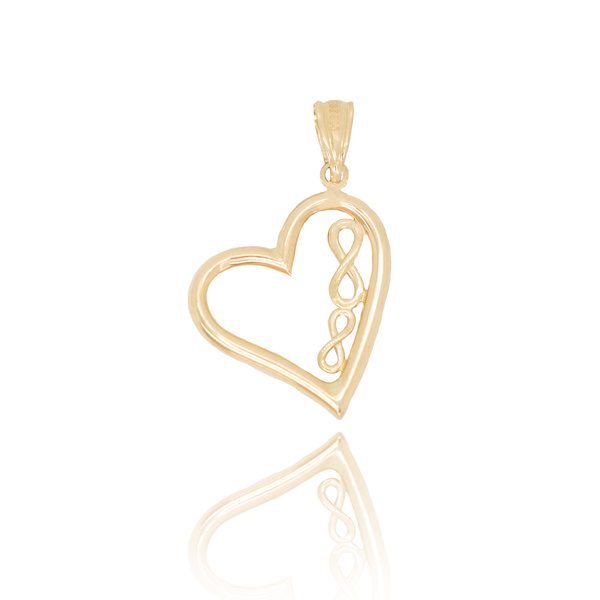 Zawieszka złota 585 Serce i Nieskończoność