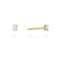 Kolczyki złote próby 0,585 z brylantami 0,08ct, 2 x 0,04ct