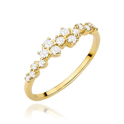 Pierścionek z żółtego złota z brylantem T-528 0,33CT