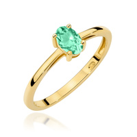 Pierścionek z żółtego złota 585 ze szmaragdem T-0685 0,40ct