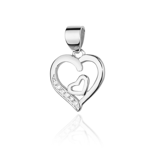Zawieszka złota próby 0,585 z brylantami serce ts-24 0,05ct