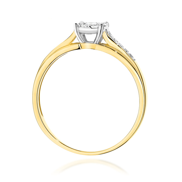 Pierścionek z żółtego złota z brylantem  T-0564 0,20CT