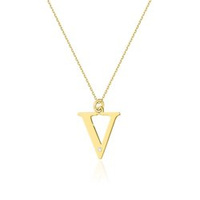 Naszyjnik złoty 585 Celebrytka mała literka V