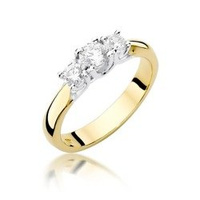 Pierścionek w żółtym złocie próby 585 model T-344 Brylanty 0,49ct