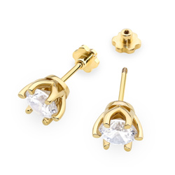 Kolczyki złote próby 0,585 z brylantami (2x1,00ct)