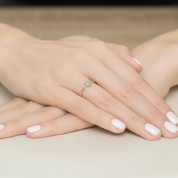 Pierścionek złoty serce z brylantami t-0641 