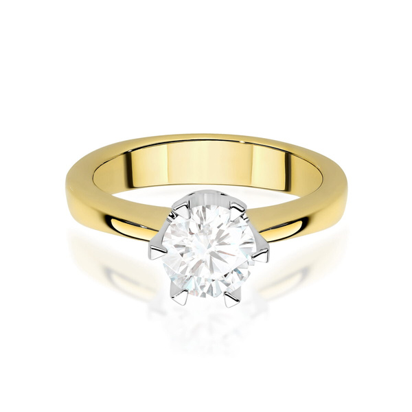 Pierścionek z żółtego złota Diament Laboratoryjny  T-0220 1,00CT