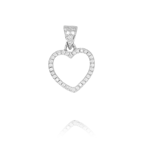 Zawieszka srebrna 925 Serce z cyrkoniami
