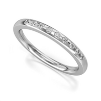 Obrączka ślubna model stj530 białe złoto 0,585 z cyrkoniami