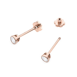 Kolczyki złote próby 0,585 k 0067 z brylantami 2x0,10ct sztyft zakręcany
