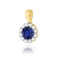 Zawieszka złota T-0510 próby 0,585 z brylantem i szafirem 0,50ct