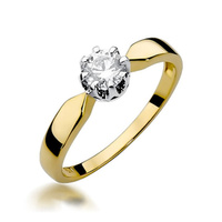 Pierścionek w żółtym złocie próby 585 model T-228 Brylanty 0,40