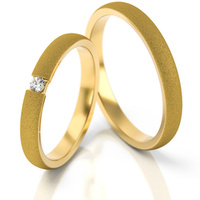 Obrączka ślubna złota model STJ260 z brylantem