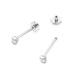 Kolczyki złote próby 0,585 k 0055 z brylantami 0,04ct sztyft zakręcany