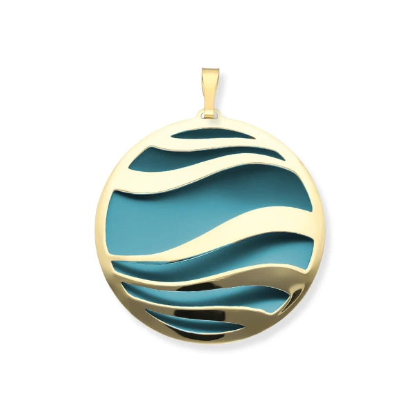 Zawieszka srebrna 925  z tytanem w kolorze wave jeans