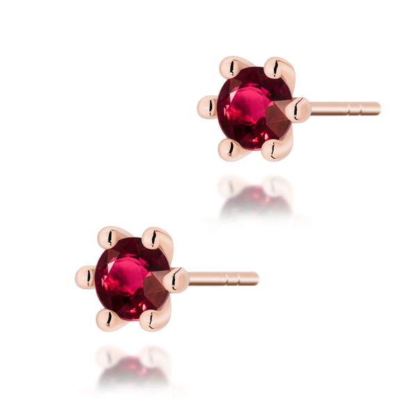 Kolczyki złote 585 T - 0222 Rubin 2 x 0,30ct