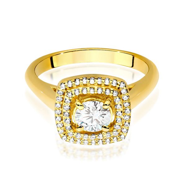 Pierścionek z żółtego złota z brylantem  T-548 0,78ct