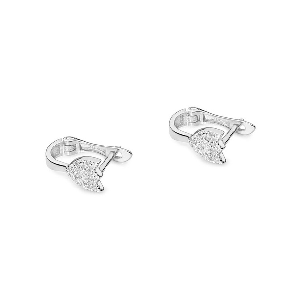 Kolczyki złote próby 0,585 z brylantami 0,14ct