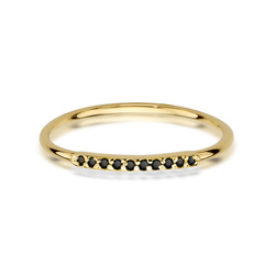 Pierścionek w żółtym złocie próby 585 model T-509 Czarne Brylanty 0,05ct