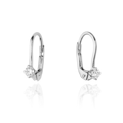 Kolczyki złote próby 0,585 z brylantami 0,20ct, 2 x 0,10ct