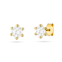 Kolczyki złote T0222 próby 0,585 z diamentami laboratoryjnymi 0,60ct