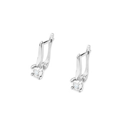 Kolczyki złote próby 0,585 z brylantami 0,08ct