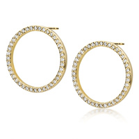 Kolczyki złote próby 0,585 z brylantami 0,40ct