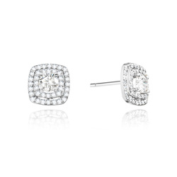 Kolczyki złote próby 0,585 z brylantami 0,60ct (2x0,30ct)
