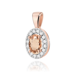 Zawieszka złota T-0574 próby 0,585 z brylantem i morganitem 0,40ct