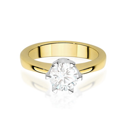 Pierścionek z żółtego złota Diament Laboratoryjny  T-0220 1,00CT