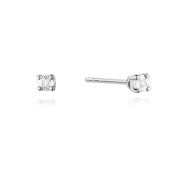 Kolczyki złote próby 0,585 z brylantami 0,01ct