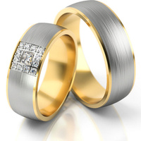 Obrączka ślubna złota model STJ244 z cyrkoniami