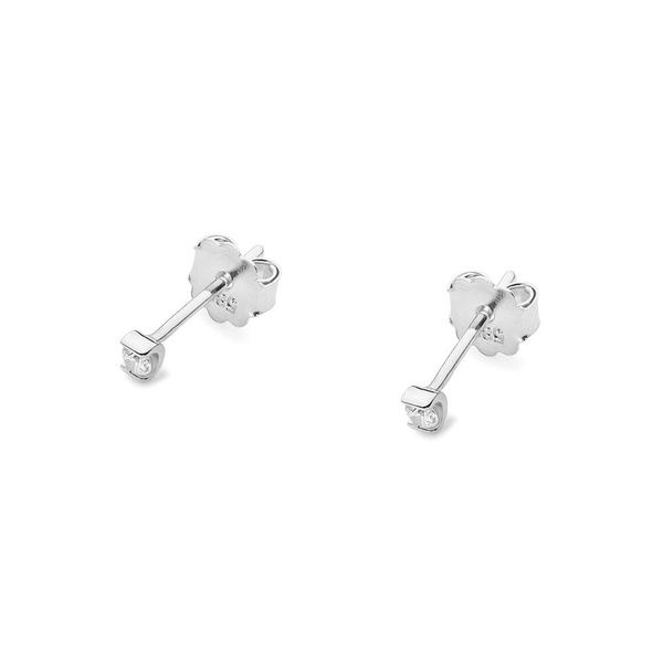 Kolczyki złote próby 0,585 z brylantami 0,08ct, 2 x 0,04ct