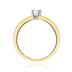 Pierścionek z żółtego złota Diament Laboratoryjny  T-0288   0,28CT