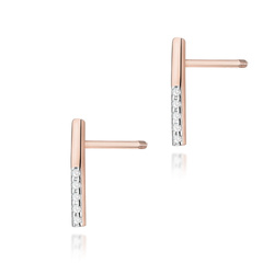 Kolczyki złote próby 0,585 k 0077 z brylantami sztyft zakręcany