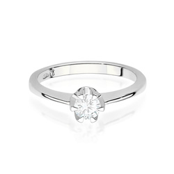 Pierścionek z białego złota Diament Laboratoryjny T-0220 0,40CT