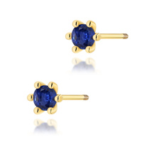 Kolczyki złote T-0222 próby 0,585 szafirami 2x0,15ct
