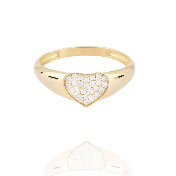 Pierścionek złoty 585 z cyrkoniami