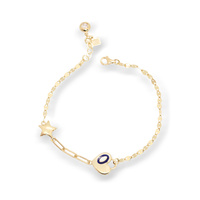 Bransoleta złota 585 Serce i Gwiazdka