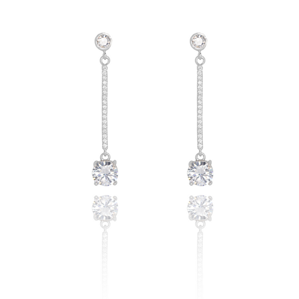 Kolczyki srebrne 925 z cyrkoniami wiszące