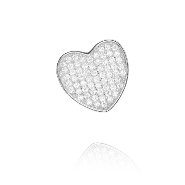 Zawieszka srebrna 925 Serce z cyrkoniami