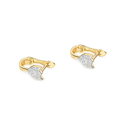 Kolczyki złote próby 0,585 z brylantami 0,14ct