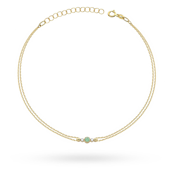 Bransoletka złota z brylantami t-005 szmaragd