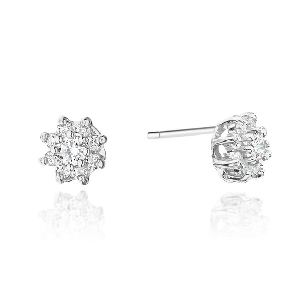 Kolczyki złote próby 0,585 z brylantami 0,44ct