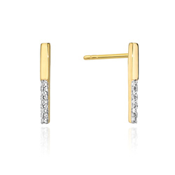 Kolczyki złote sztyfty próby 0,585 z brylantami tk-29 0,005ct TO-0077