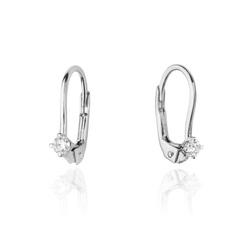 Kolczyki złote próby 0,585 z brylantami 0,08ct, 2 x 0,04ct