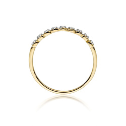 Pierścionek w żółtym złocie próby 585 model T-504Brylanty 0,05ct