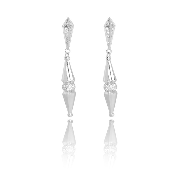 Kolczyki srebrne 925 z cyrkoniami wiszące