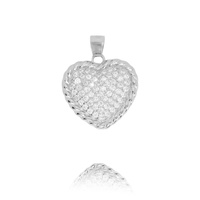Zawieszka srebrna 925 Serce z cyrkoniami