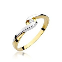 Pierścionek w żółtym złocie próby 585 model T-158 Brylanty 0,05